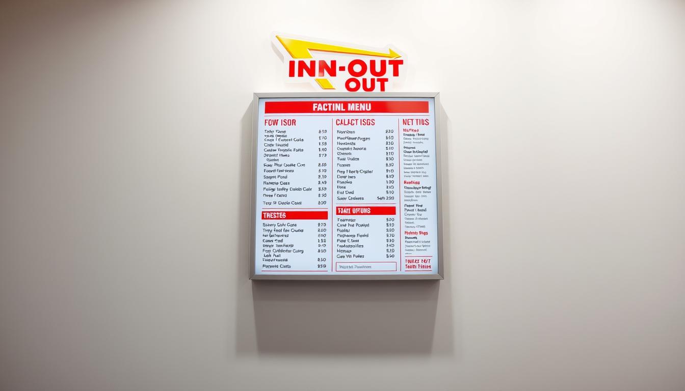 in n out burger menu